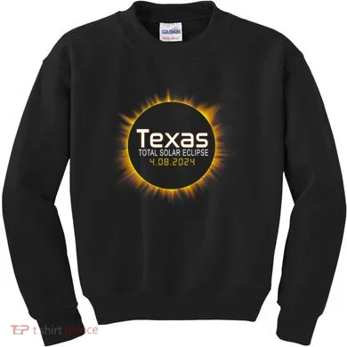 2024 Solar Eclipse Texas Usa Kids Sweatshirt