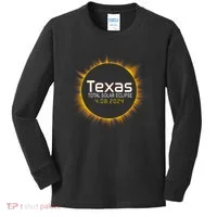 2024 Solar Eclipse Texas Usa Kids Long Sleeve Shirt thumb 0