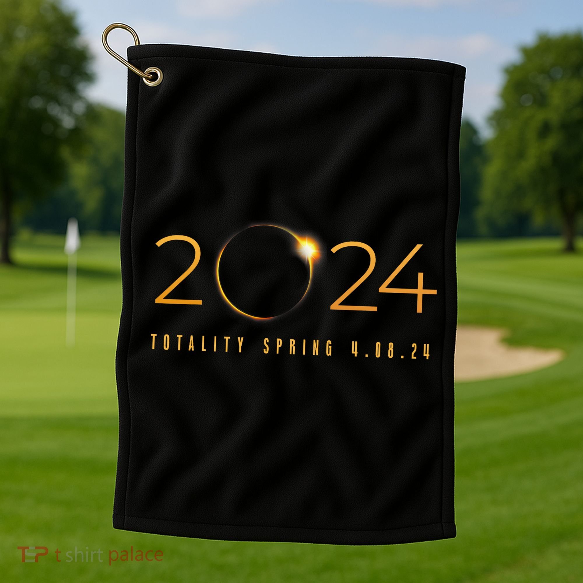 2024 Solar Eclipse American Totality Spring 4.08.24 Golf Towel