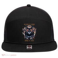 2024 Solar Eclipse Fantasy Cat Wearing Solar Eclipse Glasses 7 Panel Mesh Trucker Snapback Hat thumb 0