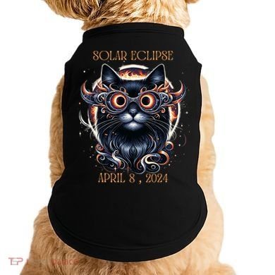 2024 Solar Eclipse Fantasy Cat Wearing Solar Eclipse Glasses Doggie Tank