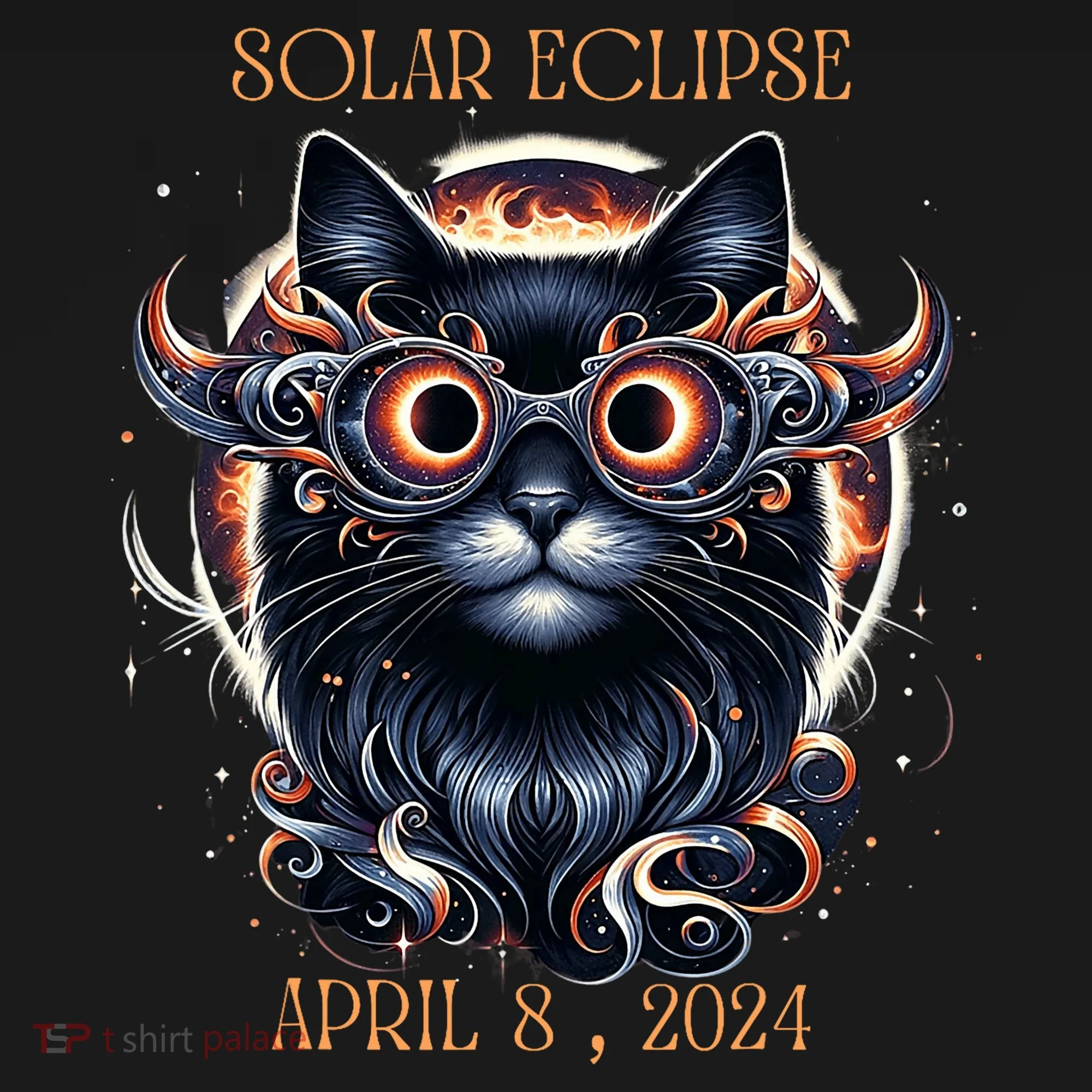 2024 Solar Eclipse Fantasy Cat Wearing Solar Eclipse Glasses Doggie Tank