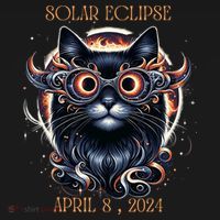 2024 Solar Eclipse Fantasy Cat Wearing Solar Eclipse Glasses Long Sleeve Shirt thumb 2
