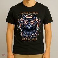 2024 Solar Eclipse Fantasy Cat Wearing Solar Eclipse Glasses T-Shirt thumb 3
