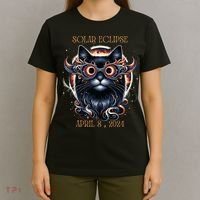 2024 Solar Eclipse Fantasy Cat Wearing Solar Eclipse Glasses T-Shirt thumb 4