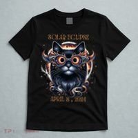 2024 Solar Eclipse Fantasy Cat Wearing Solar Eclipse Glasses T-Shirt thumb 5