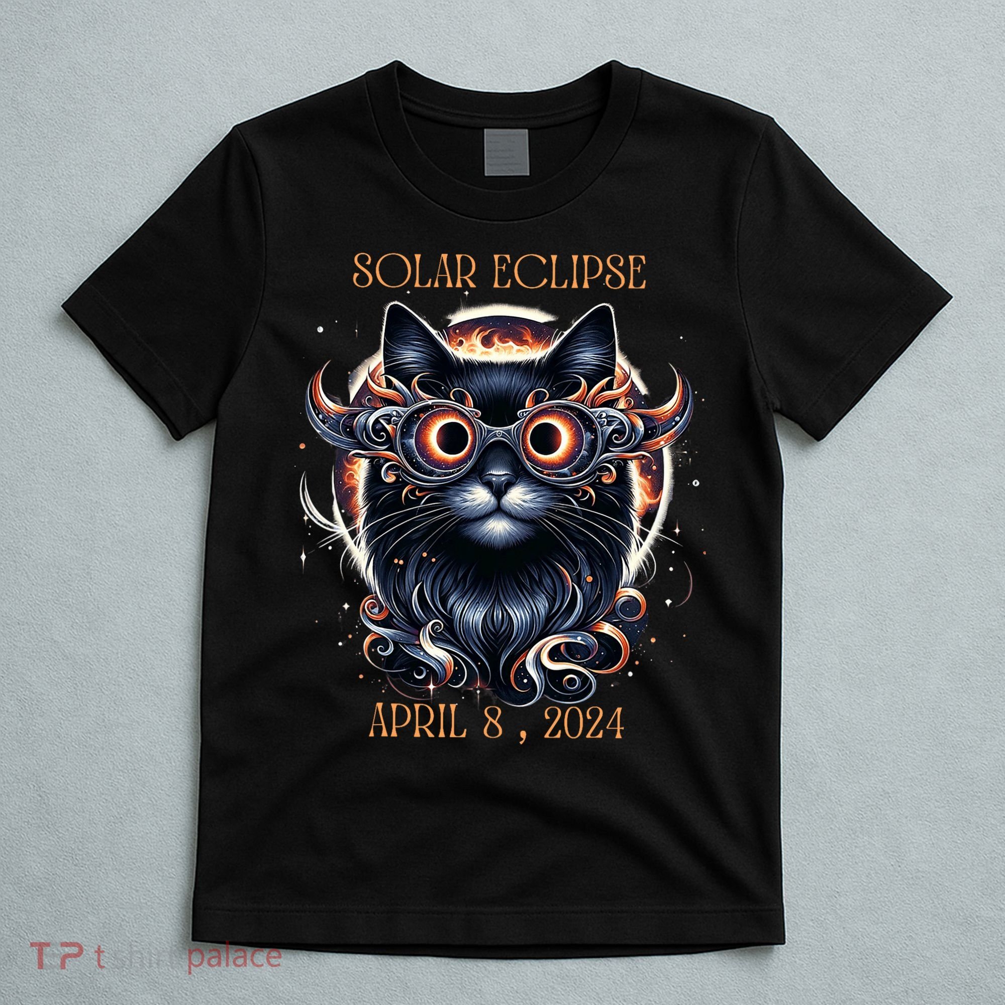 2024 Solar Eclipse Fantasy Cat Wearing Solar Eclipse Glasses T-Shirt