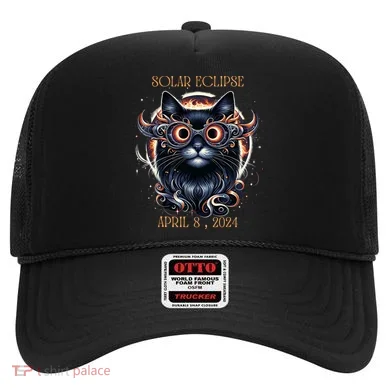 2024 Solar Eclipse Fantasy Cat Wearing Solar Eclipse Glasses Hat