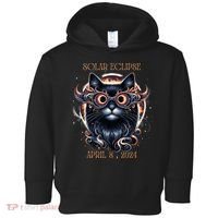 2024 Solar Eclipse Fantasy Cat Wearing Solar Eclipse Glasses Toddler Hoodie thumb 0