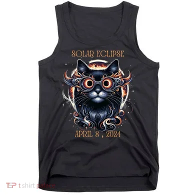 2024 Solar Eclipse Fantasy Cat Wearing Solar Eclipse Glasses Tank Top