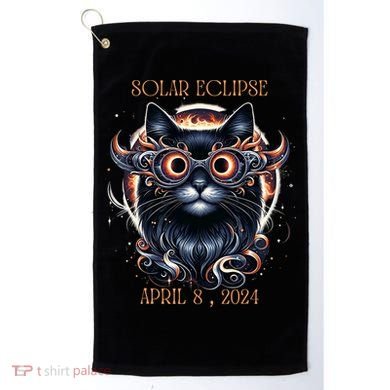 2024 Solar Eclipse Fantasy Cat Wearing Solar Eclipse Glasses Golf Towel