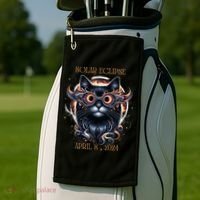 2024 Solar Eclipse Fantasy Cat Wearing Solar Eclipse Glasses Golf Towel thumb 2
