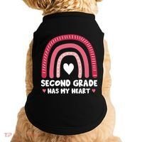 2nd Second Grade Has My Heart Rainbow Valentines Day Teacher Doggie Tank thumb 0