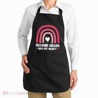 2nd Second Grade Has My Heart Rainbow Valentines Day Teacher Apron thumb 2