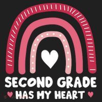2nd Second Grade Has My Heart Rainbow Valentines Day Teacher Beanie thumb 2