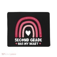 2nd Second Grade Has My Heart Rainbow Valentines Day Teacher Mousepad thumb 0