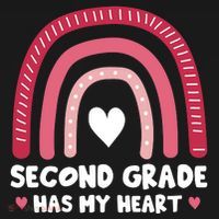 2nd Second Grade Has My Heart Rainbow Valentines Day Teacher Mousepad thumb 1
