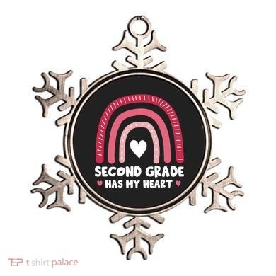 2nd Second Grade Has My Heart Rainbow Valentines Day Teacher Ornament