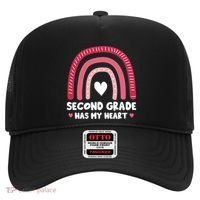2nd Second Grade Has My Heart Rainbow Valentines Day Teacher Hat thumb 0