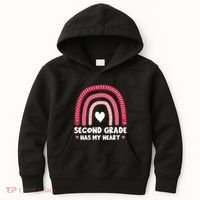 2nd Second Grade Has My Heart Rainbow Valentines Day Teacher Kids Hoodie thumb 0