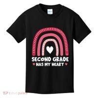 2nd Second Grade Has My Heart Rainbow Valentines Day Teacher Kids T-Shirt thumb 0