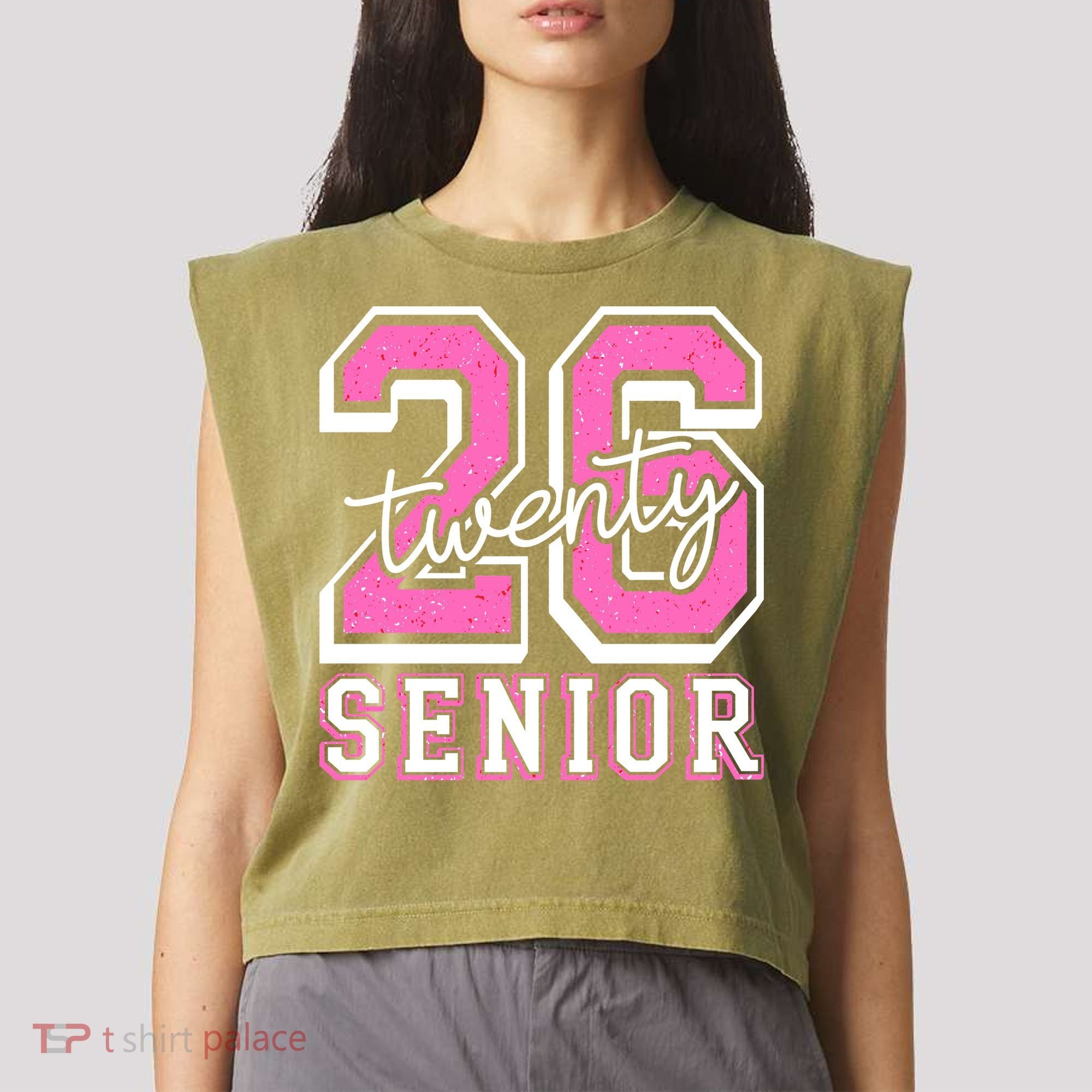 2026 Senior Twenty 26 Graduation Garment-Dyed Women's Muscle Tee