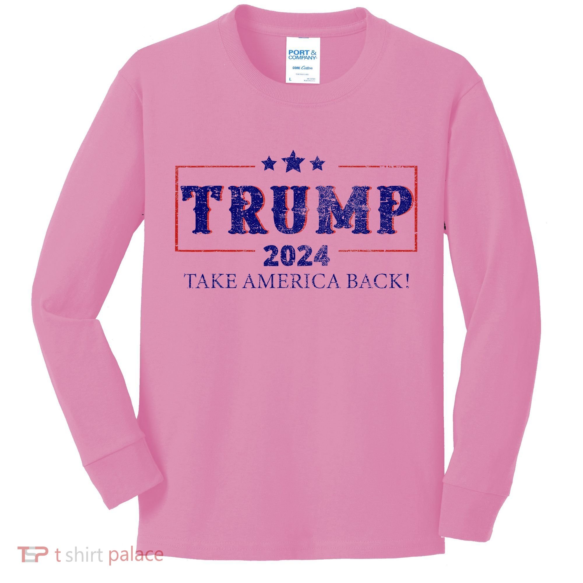 2024 Take America Back Trump Make America Kids Long Sleeve Shirt
