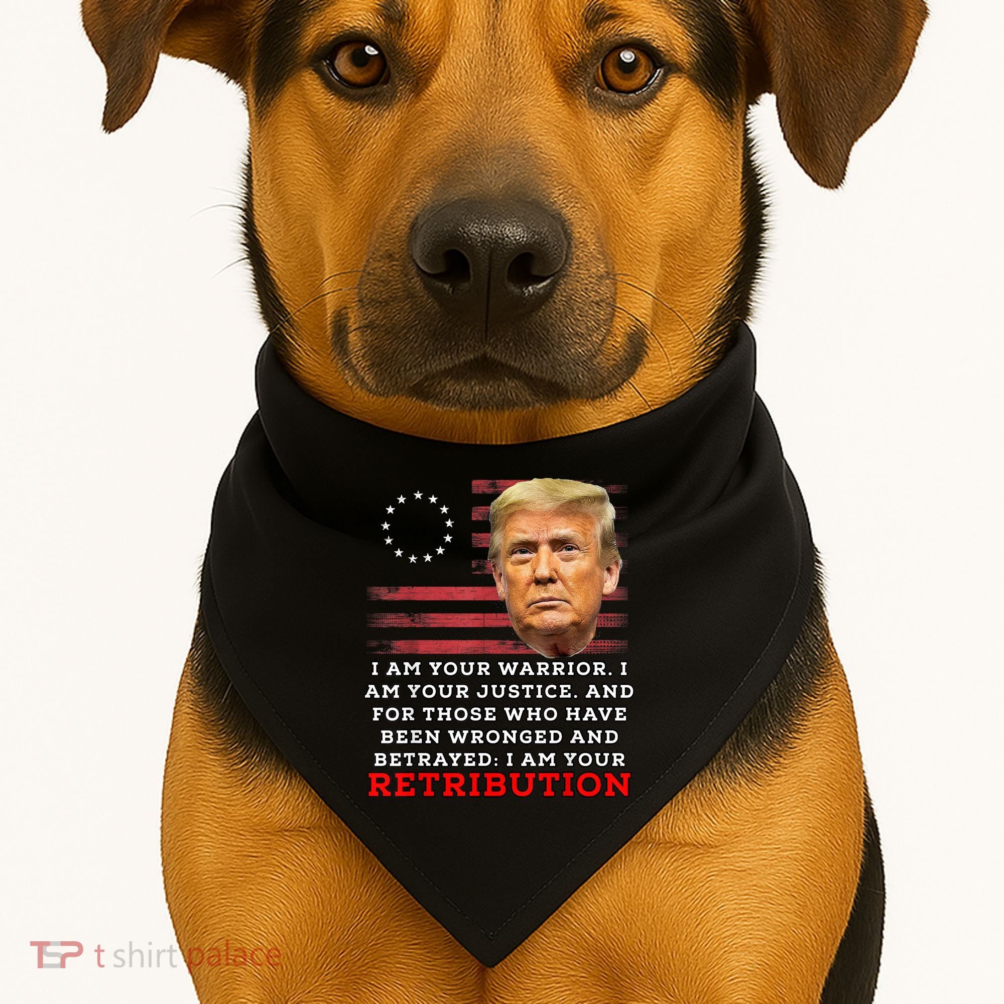 2024 Trump Desantis Florida CPAC I Am Your Retribution Trumo USA-Made Doggie Bandana