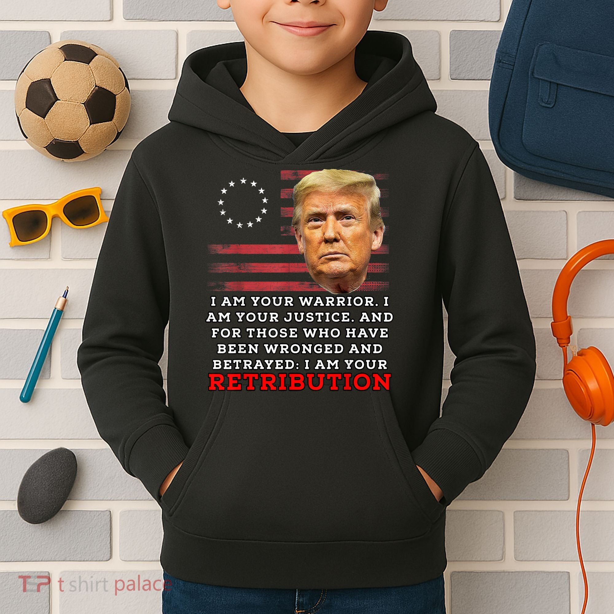 2024 Trump Desantis Florida CPAC I Am Your Retribution Trumo Kids Hoodie
