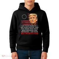 2024 Trump Desantis Florida CPAC I Am Your Retribution Trumo Kids Hoodie thumb 4