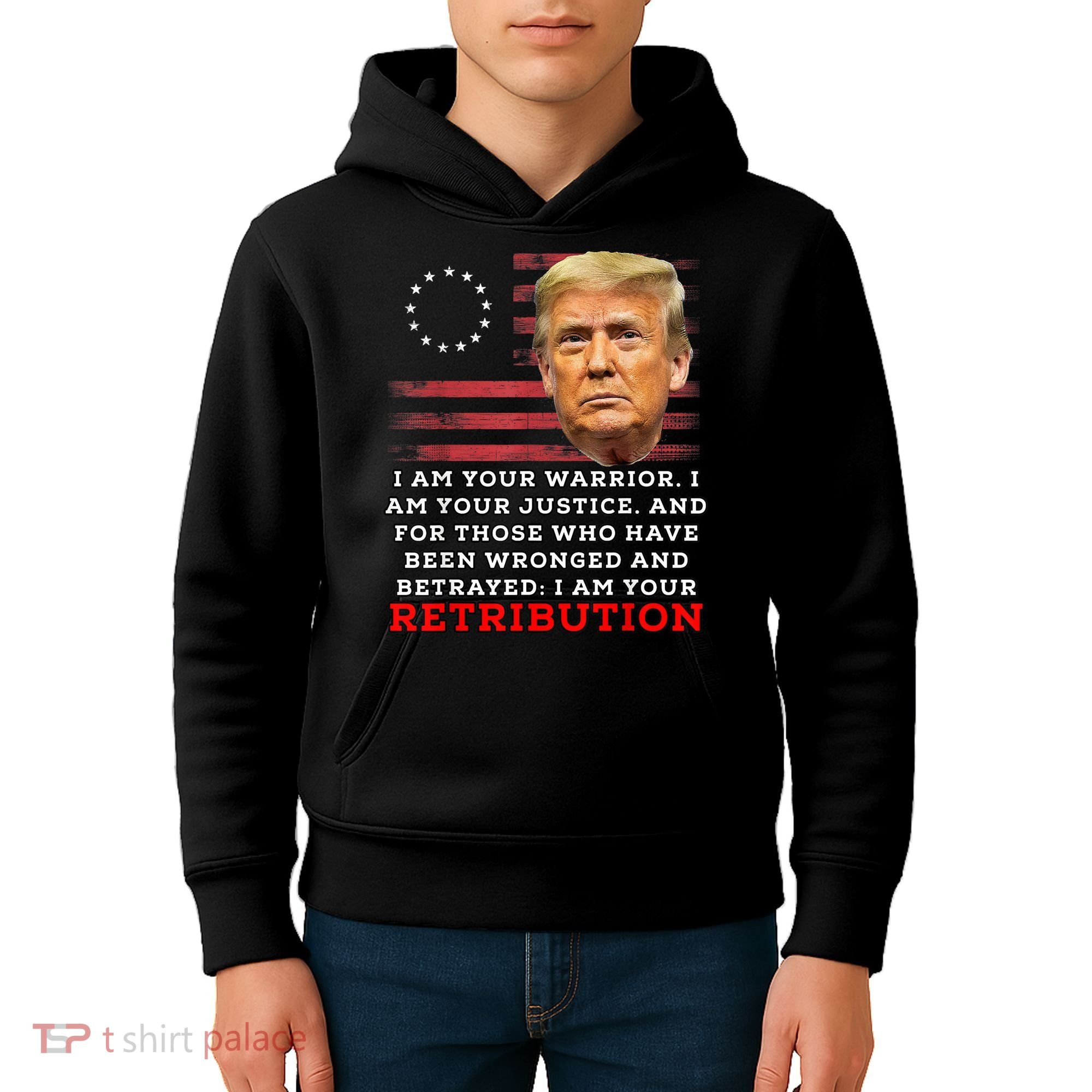 2024 Trump Desantis Florida CPAC I Am Your Retribution Trumo Kids Hoodie