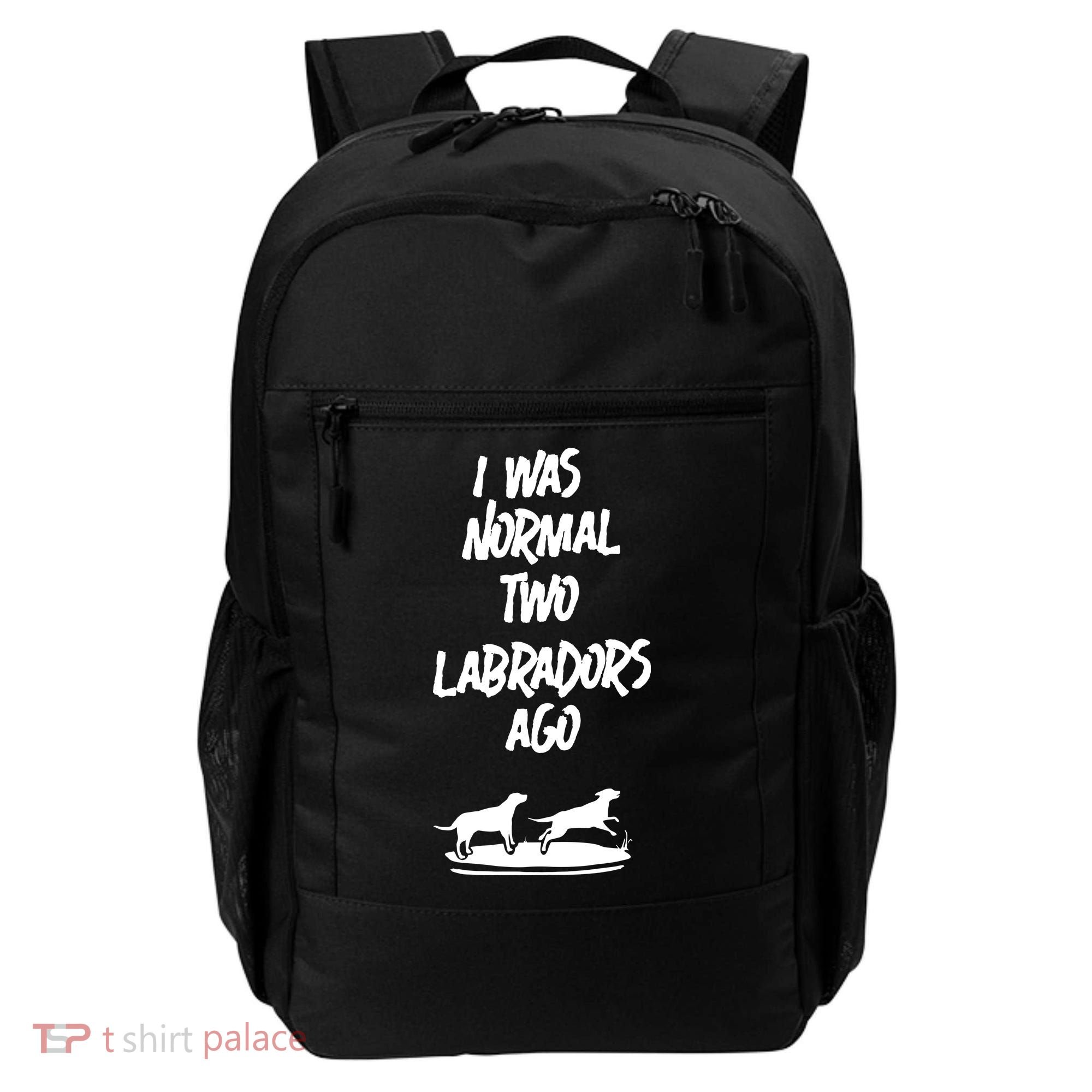 2 Two Labrador Retriever Ago Black Yellow Chocolate Lab Backpack