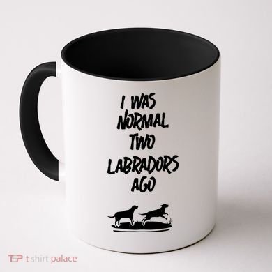 2 Two Labrador Retriever Ago Black Yellow Chocolate Lab Coffee Mug