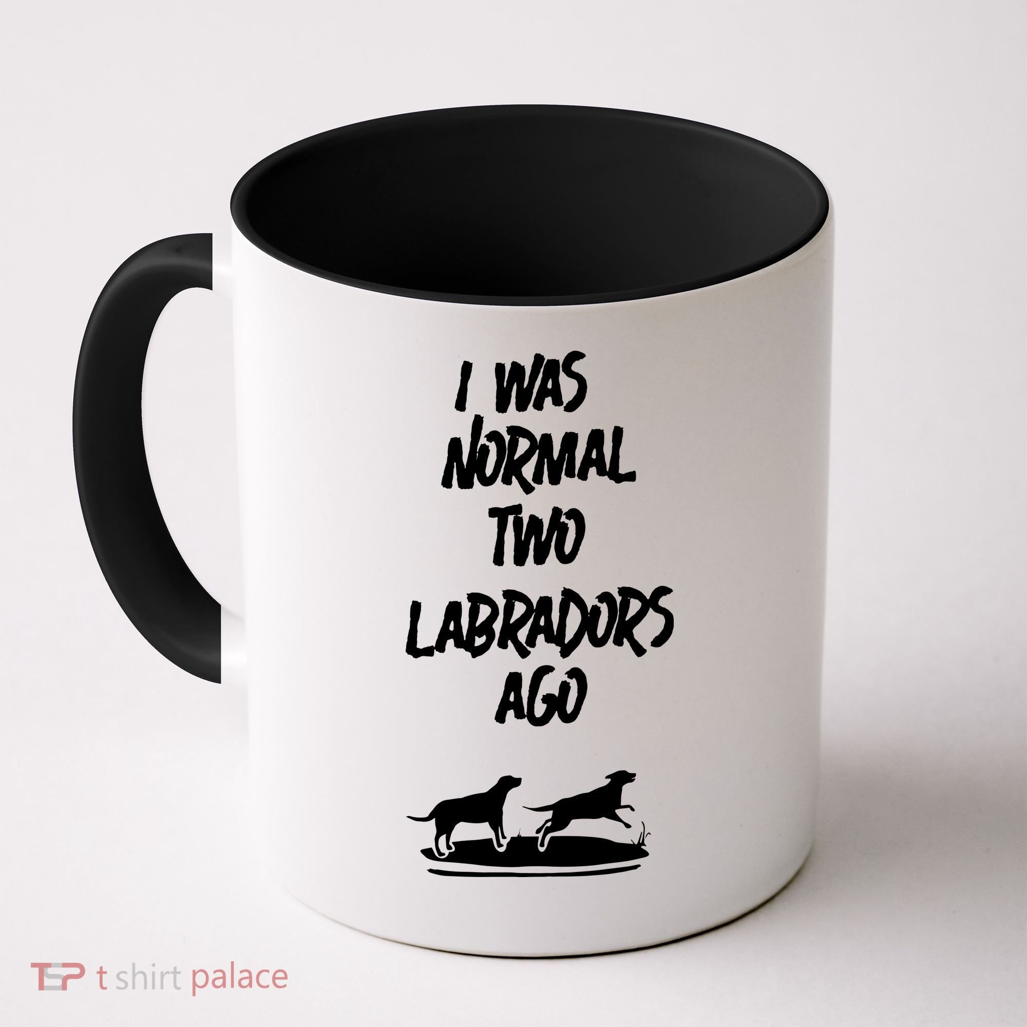 2 Two Labrador Retriever Ago Black Yellow Chocolate Lab Coffee Mug