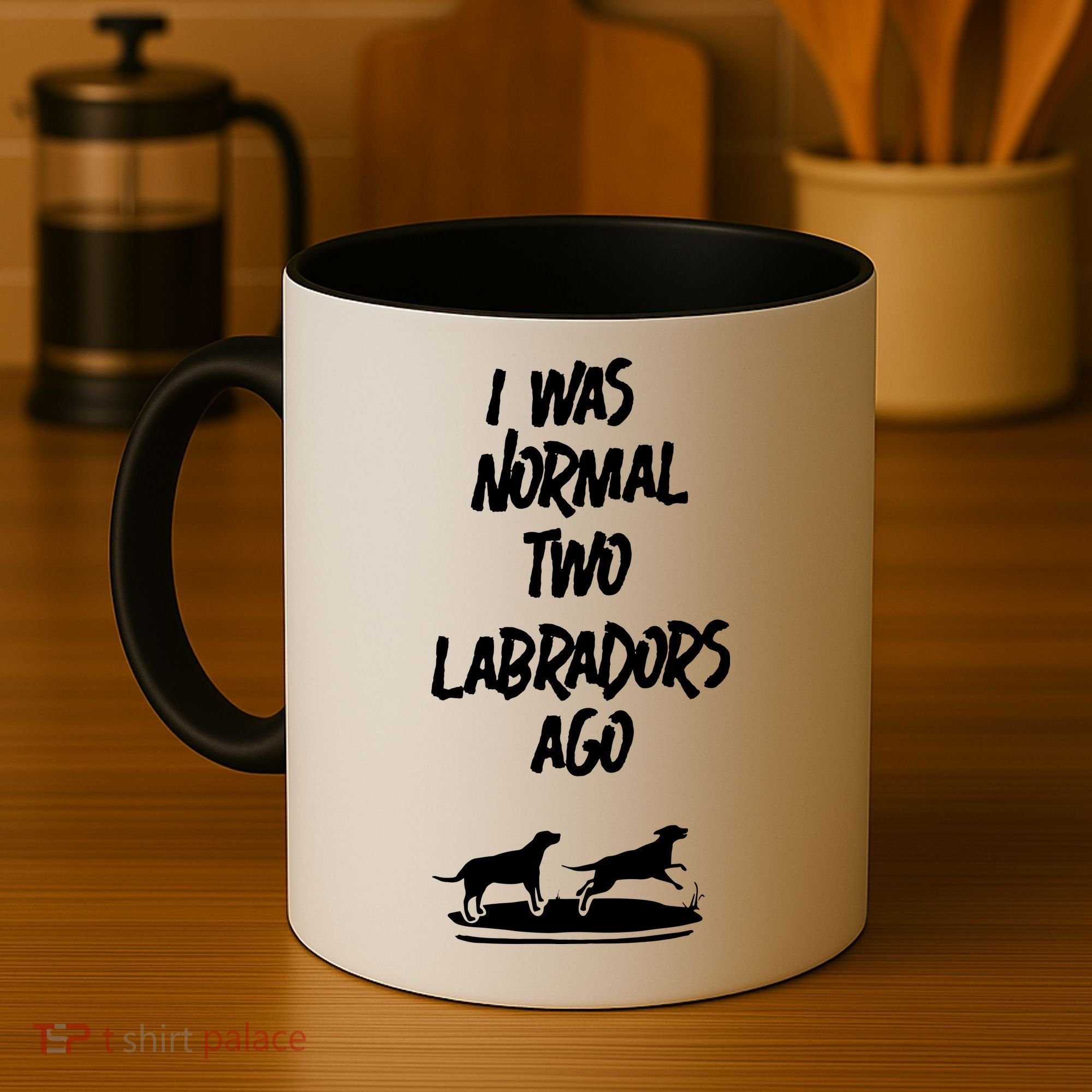 2 Two Labrador Retriever Ago Black Yellow Chocolate Lab Coffee Mug