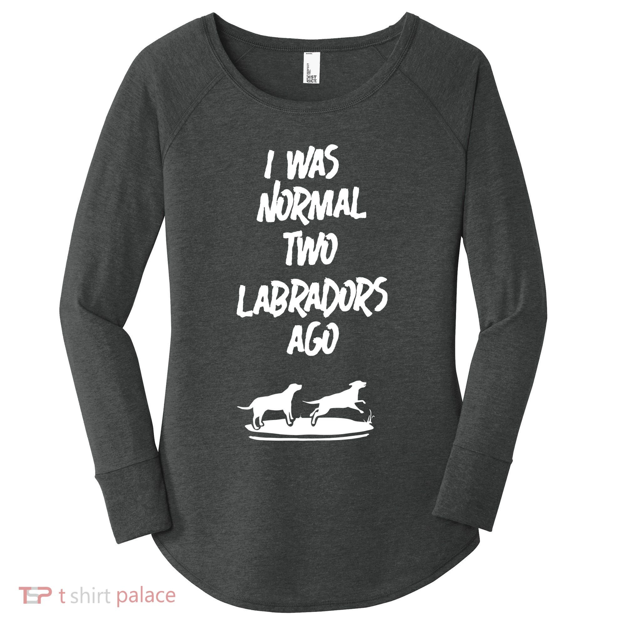 2 Two Labrador Retriever Ago Black Yellow Chocolate Lab Women's Perfect Tri Tunic Long Sleeve Shirt