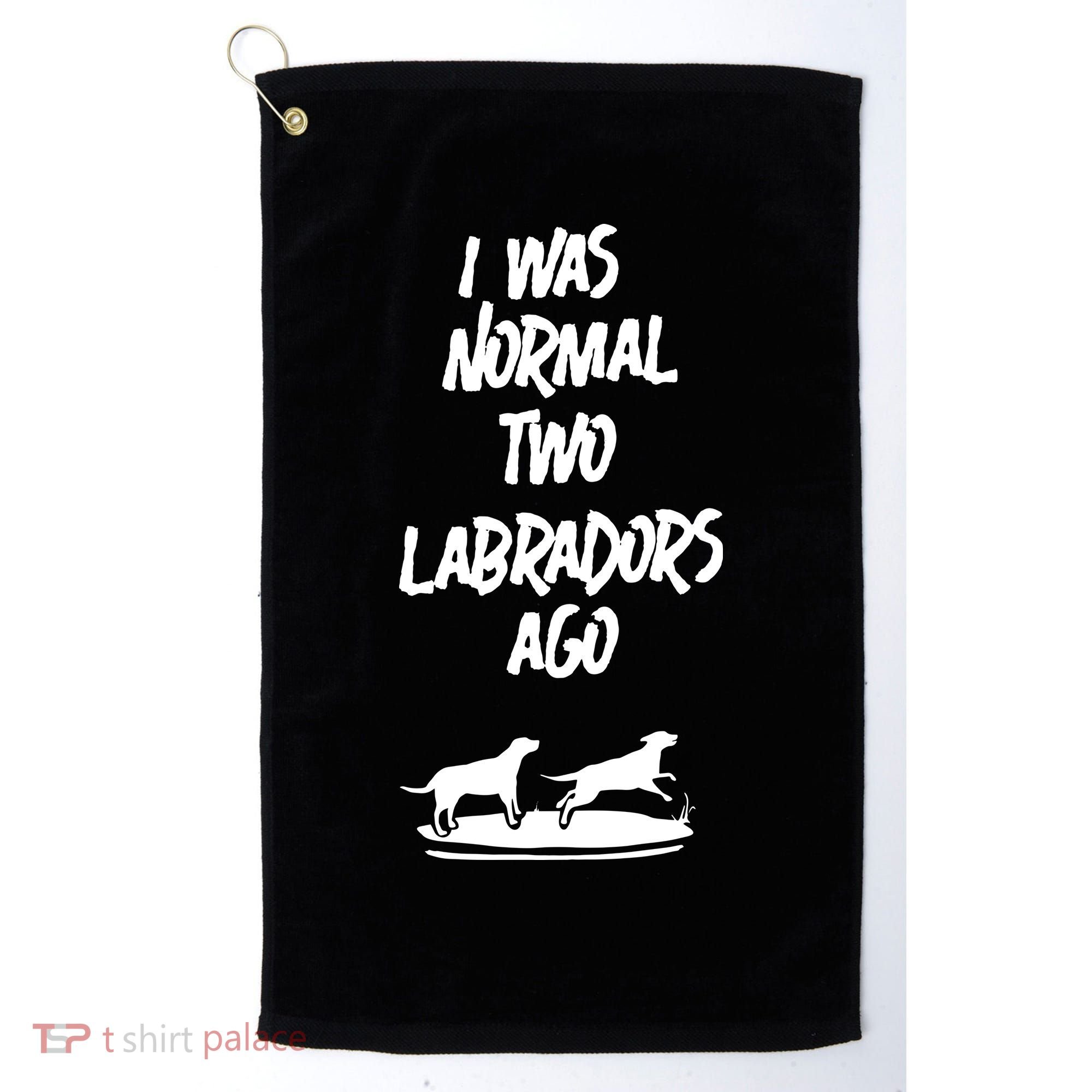 2 Two Labrador Retriever Ago Black Yellow Chocolate Lab Golf Towel