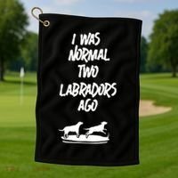 2 Two Labrador Retriever Ago Black Yellow Chocolate Lab Golf Towel thumb 1