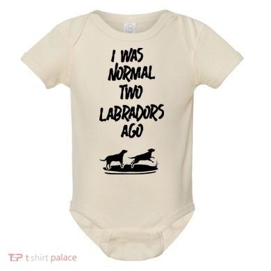 2 Two Labrador Retriever Ago Black Yellow Chocolate Lab Baby Bodysuit