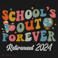 2024 Teacher Retirement SchoolS Out Forever Doggie Tank thumb 4