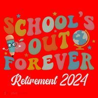 2024 Teacher Retirement SchoolS Out Forever Santa Hat thumb 1