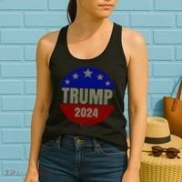 2024 Trump, Save America Again USA Flag Women's Tank Top thumb 2