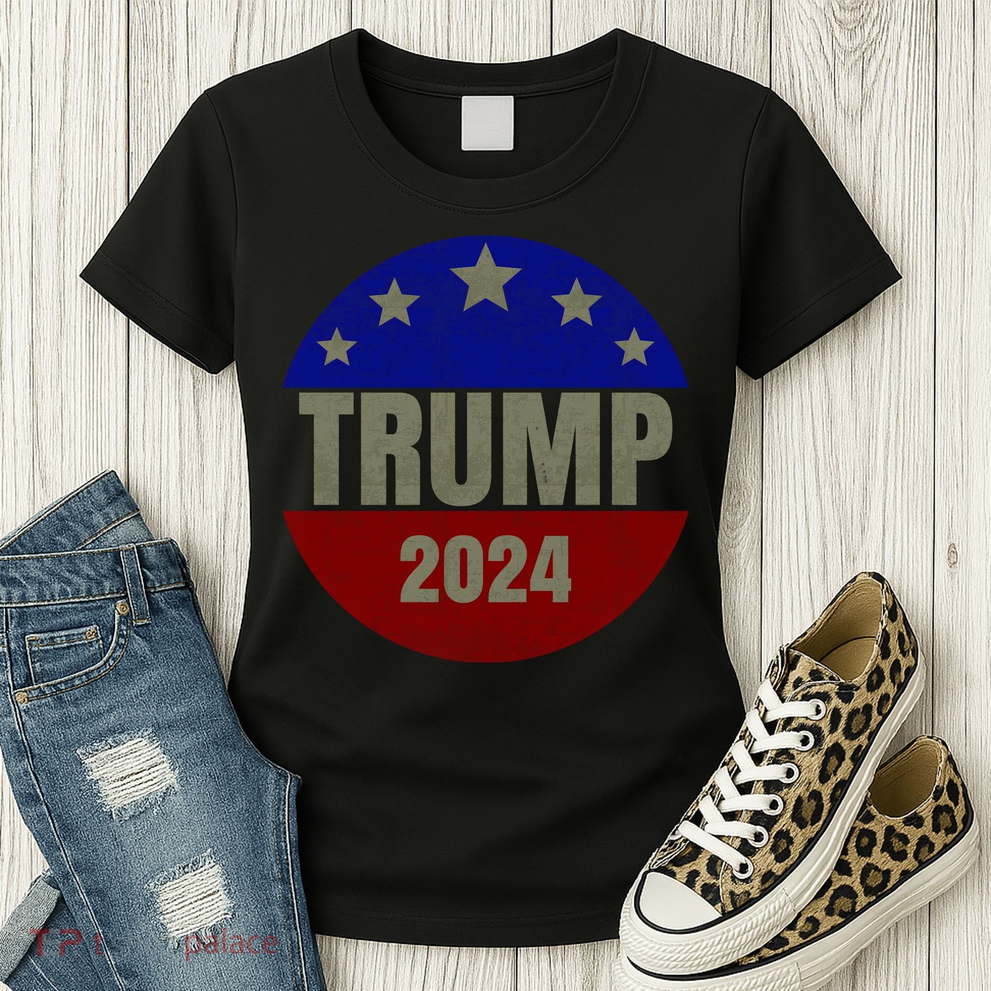 2024 Trump, Save America Again USA Flag Women's T-Shirt