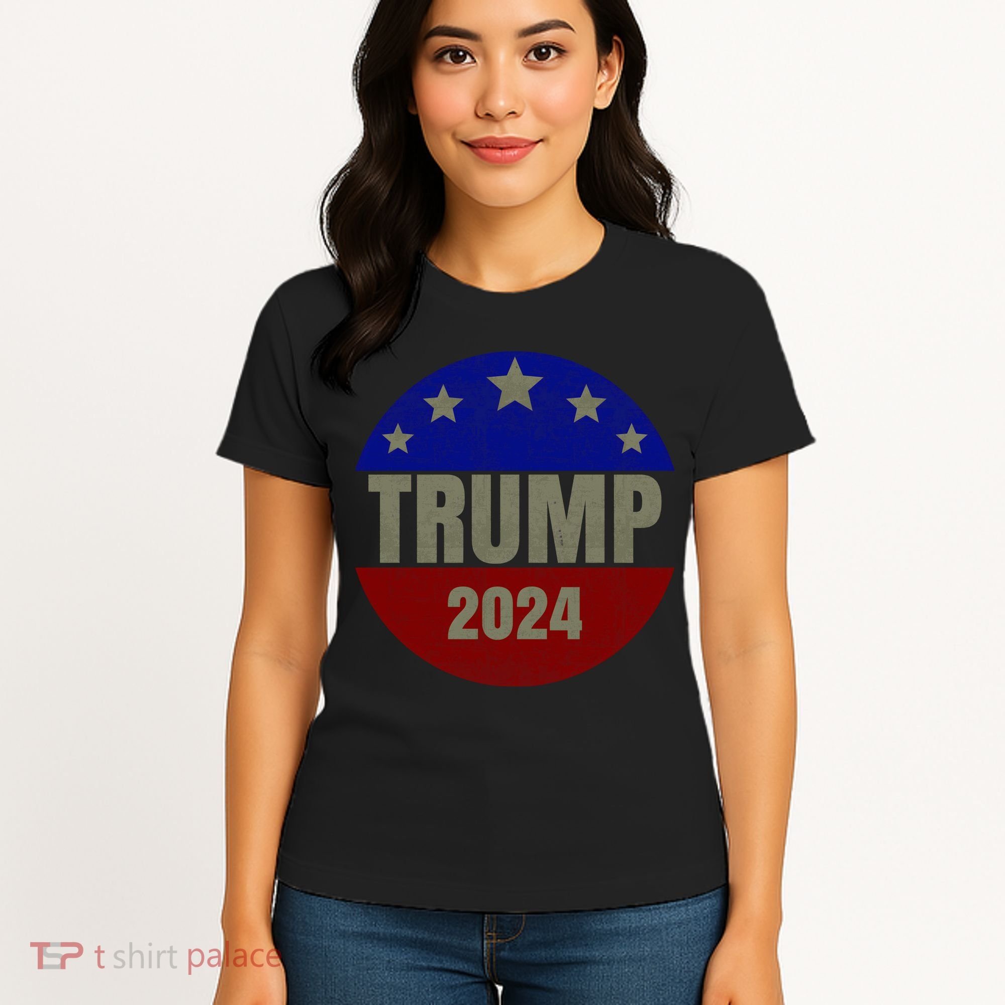 2024 Trump, Save America Again USA Flag Women's T-Shirt