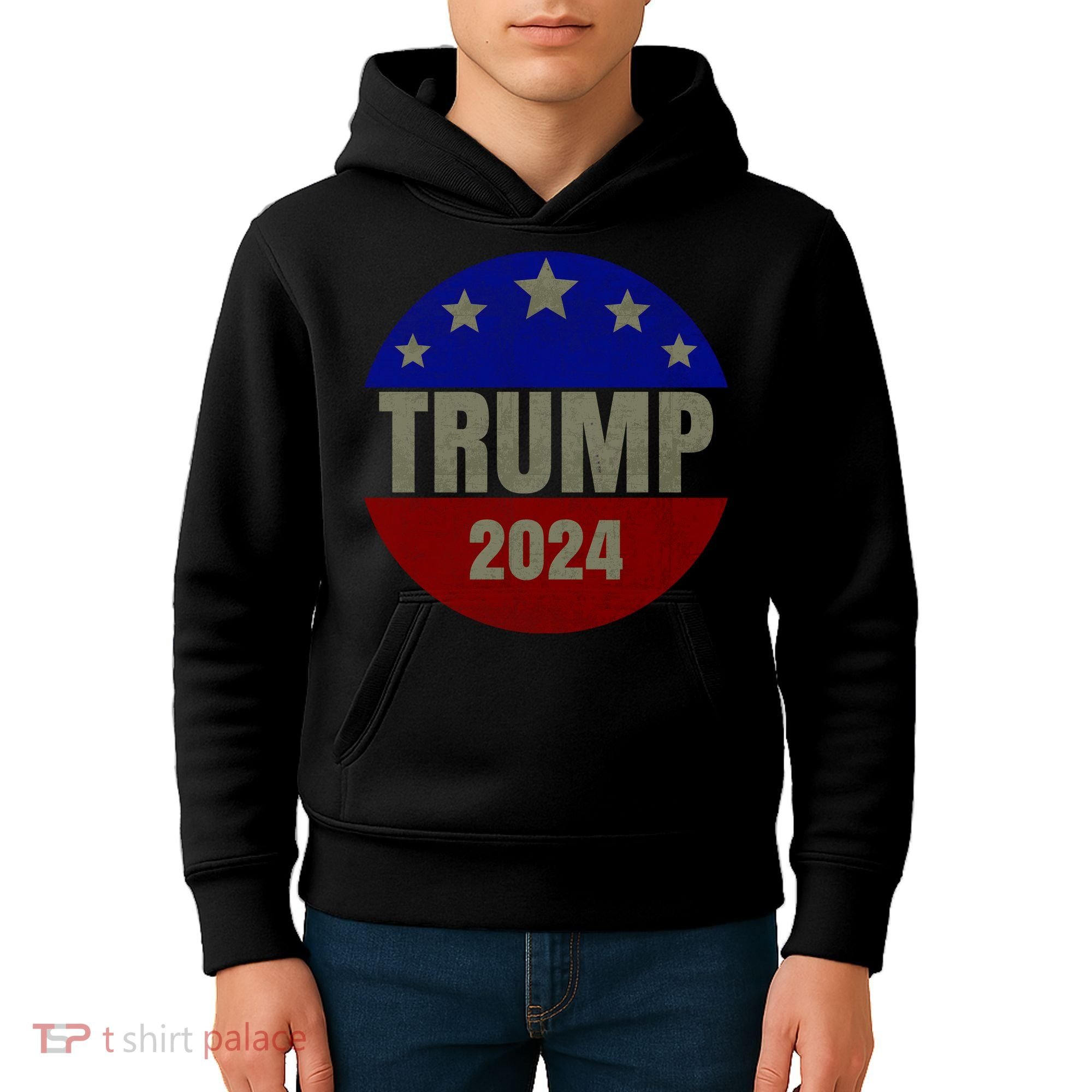 2024 Trump, Save America Again USA Flag Kids Hoodie