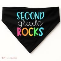 2nd Teacher Team - Second Grade Rocks USA-Made Doggie Bandana thumb 0