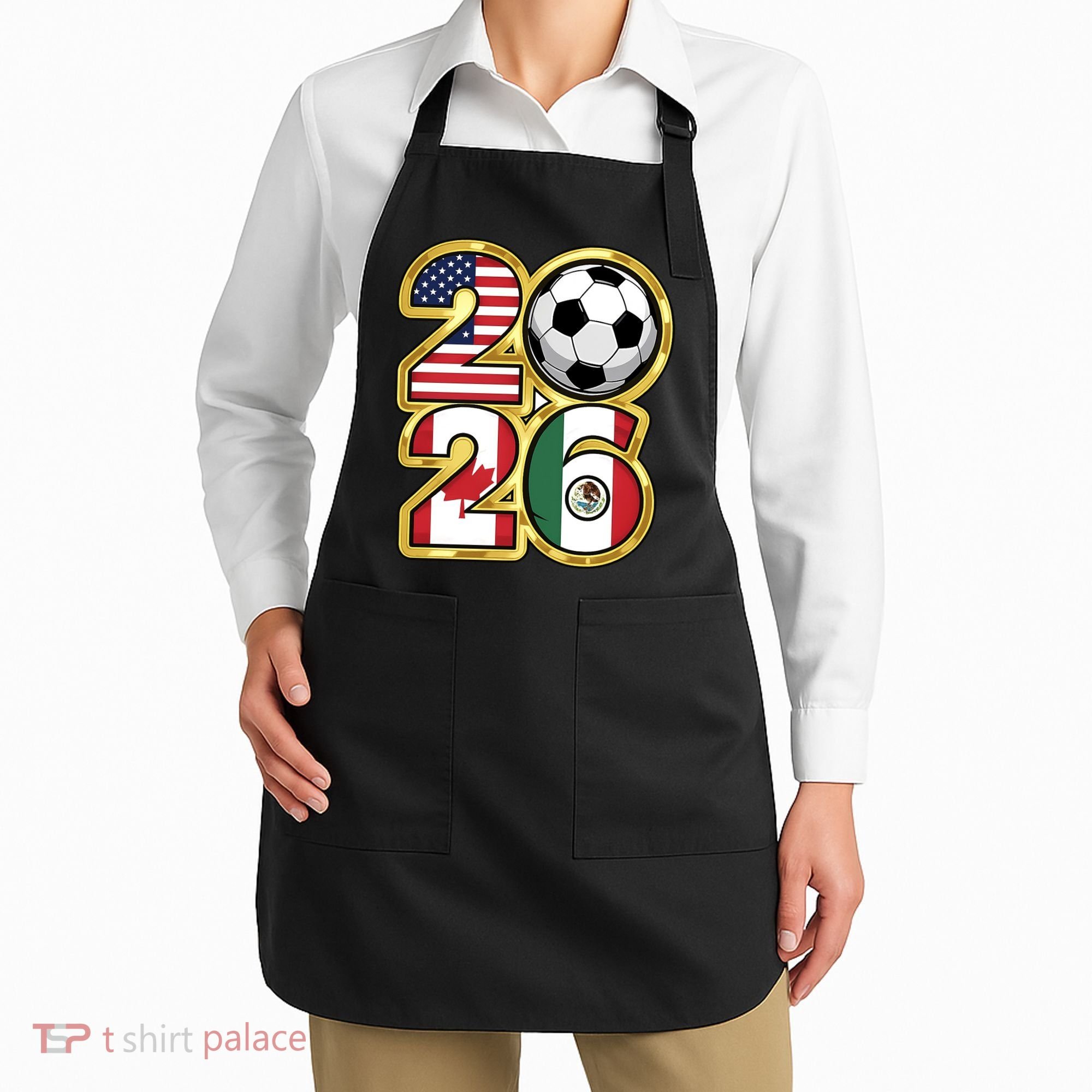  2026 USA Canada Mexico Soccer Cup Apron