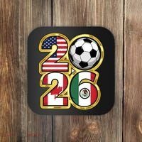  2026 USA Canada Mexico Soccer Cup Coaster thumb 0