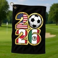  2026 USA Canada Mexico Soccer Cup Golf Towel thumb 1
