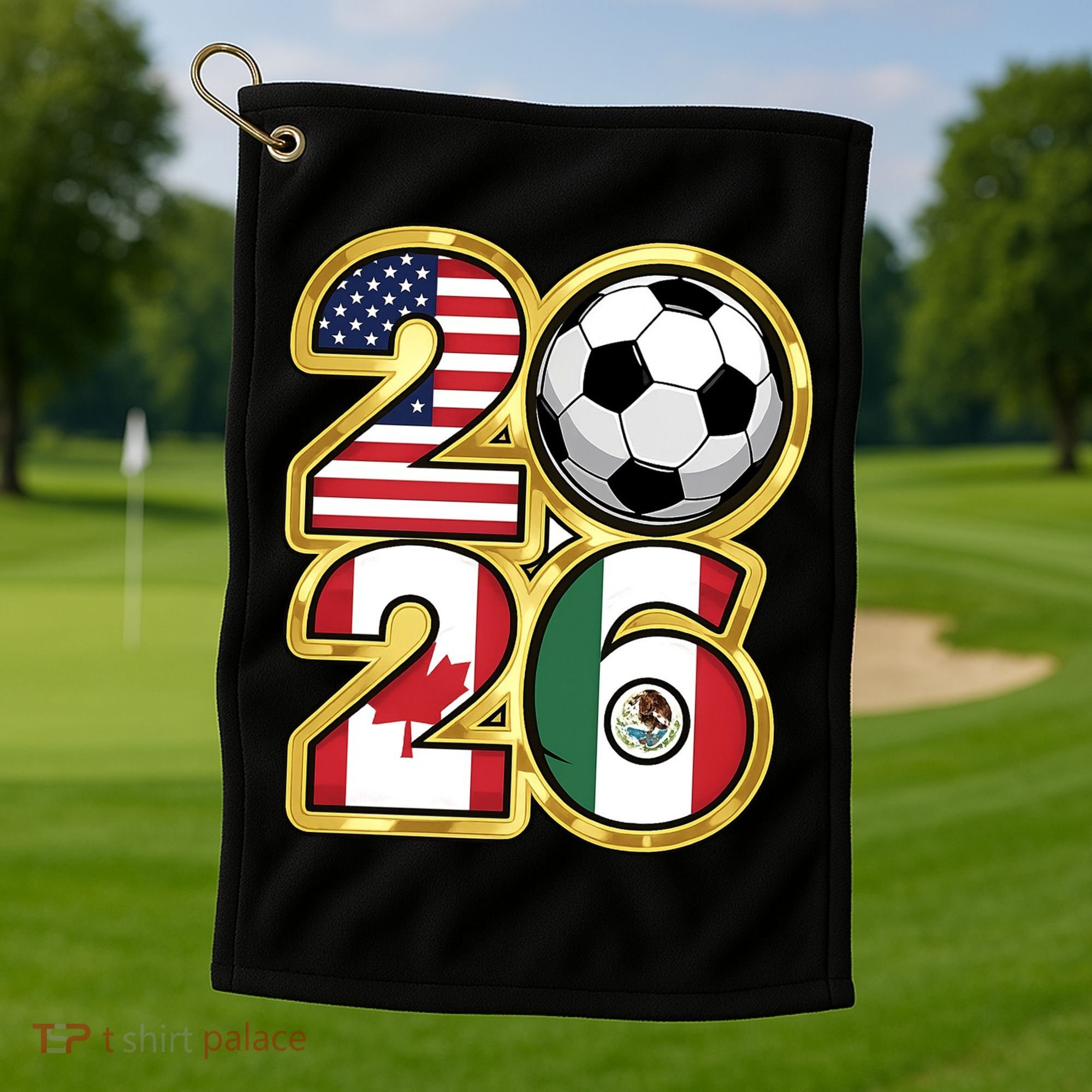  2026 USA Canada Mexico Soccer Cup Golf Towel